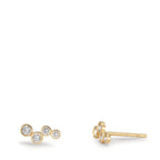Oorknoppen 375/9K geel goud Zirkonia 8 Steen
