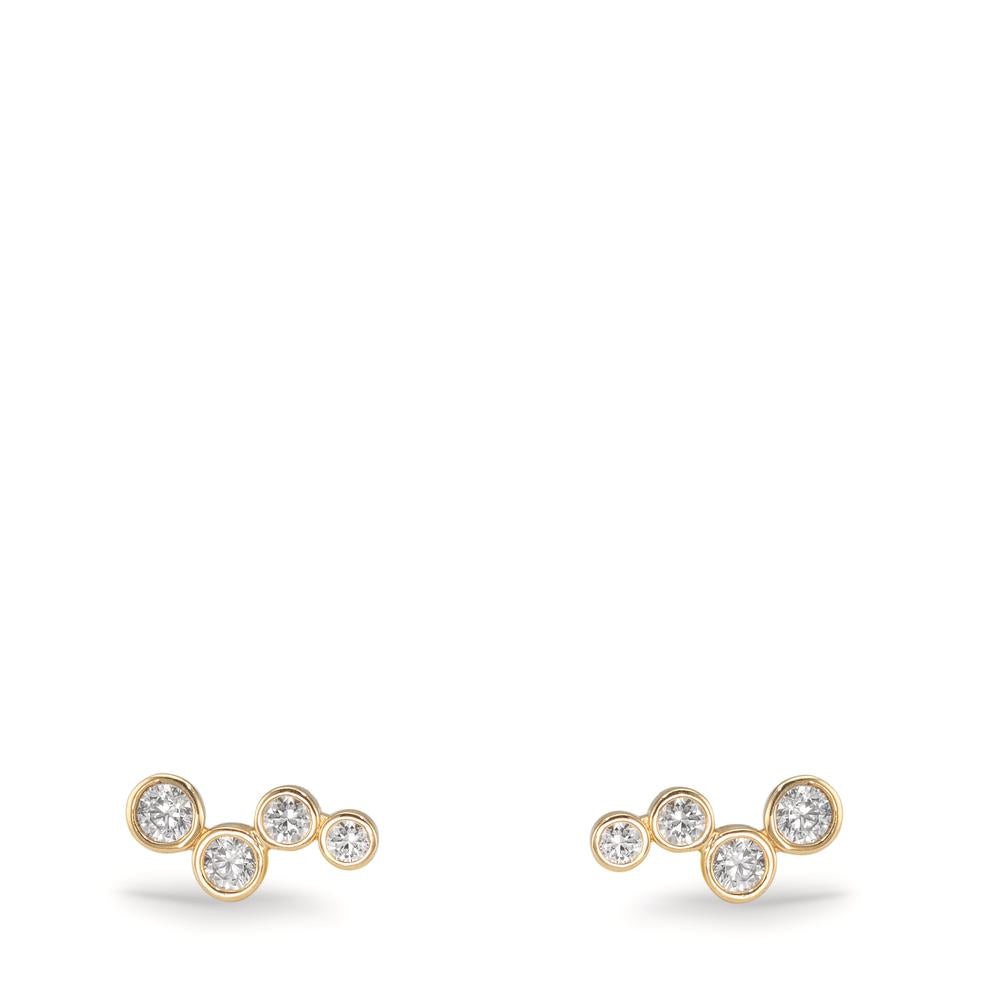 Oorknoppen 375/9K geel goud Zirkonia 8 Steen