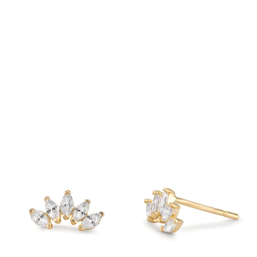 Oorknoppen 375/9K geel goud Zirkonia 10 Steen