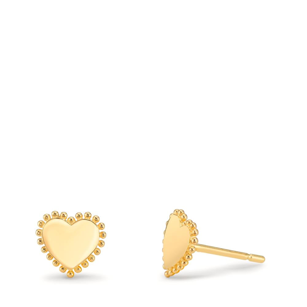 Oorknoppen 375/9K geel goud Hart Ø6.5 mm