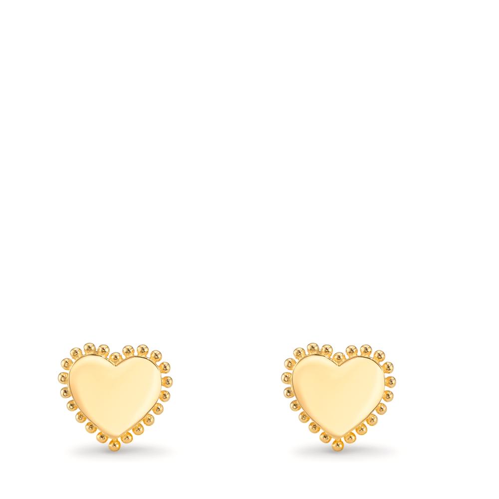 Oorknoppen 375/9K geel goud Hart Ø6.5 mm