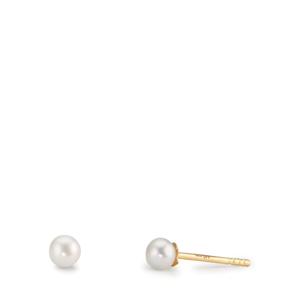 Oorknoppen 375/9K geel goud [shining Pearls], 2 Parels 3-3.5 mm
