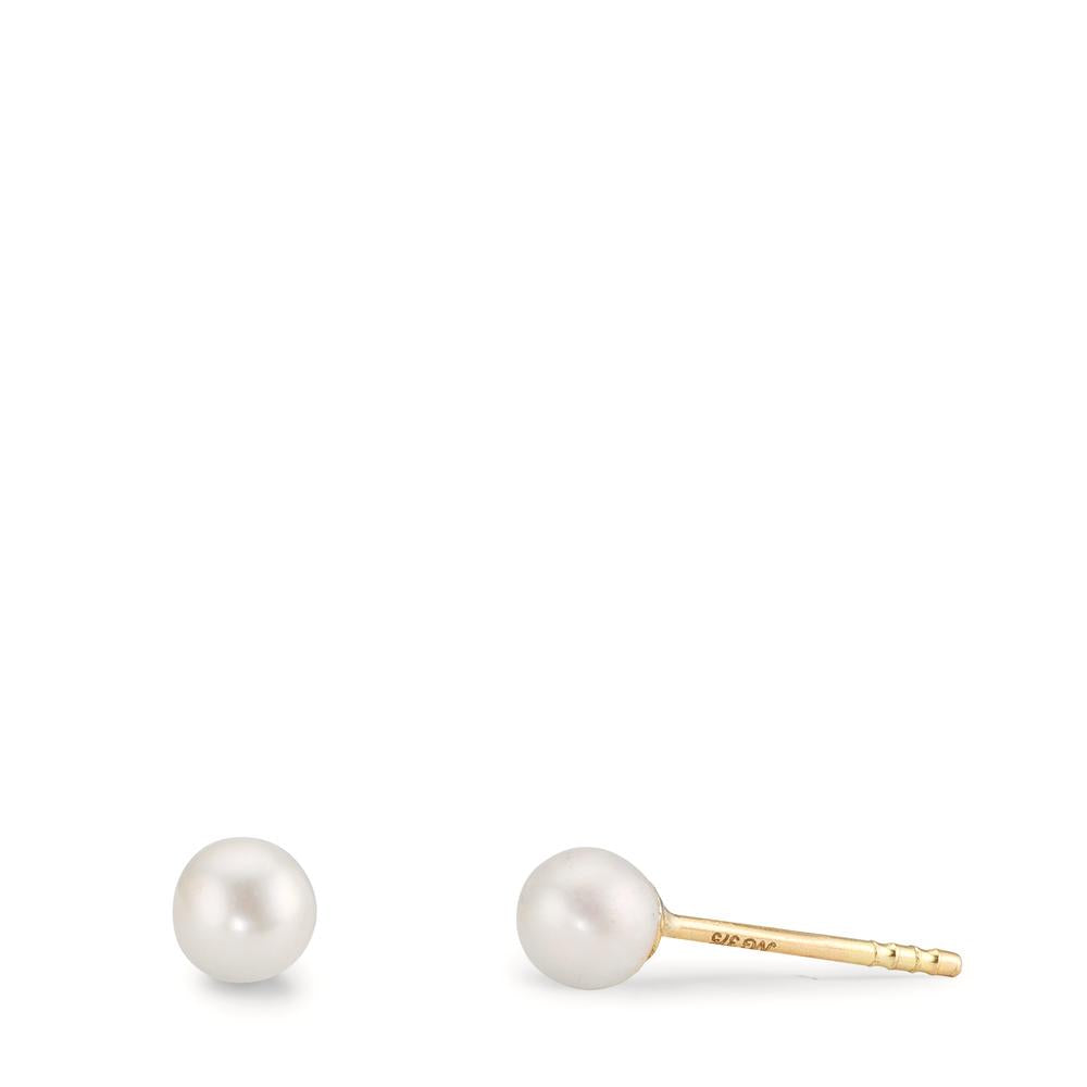 Oorknoppen 375/9K geel goud [shining Pearls], 2 Parels 4-4.5 mm