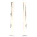 Doortrek oorbellen 375/9K geel goud zoetwater Parel, 12 Parels, 2.5 mm