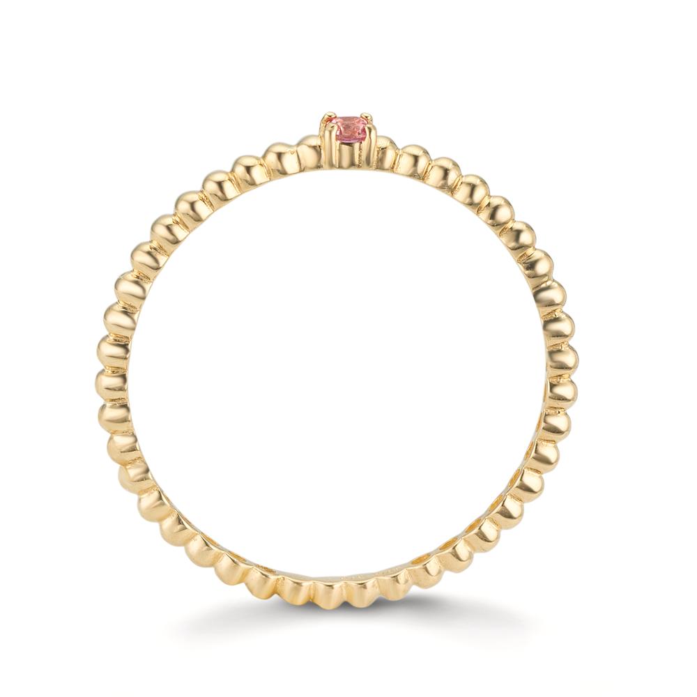 Ring 375/9K geel goud Topaas roze