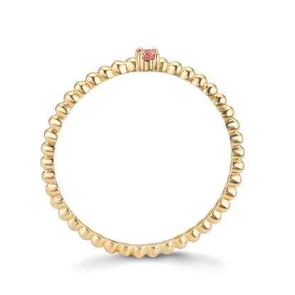 Ring 375/9K geel goud Topaas roze