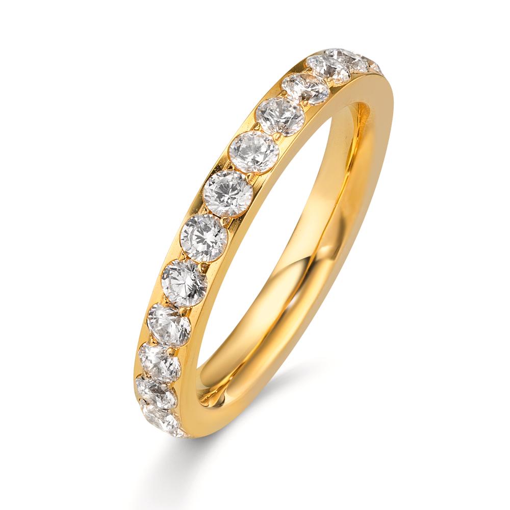 Memory ring Roestvrijstaal Zirkonia wit Geel IP-gecoat