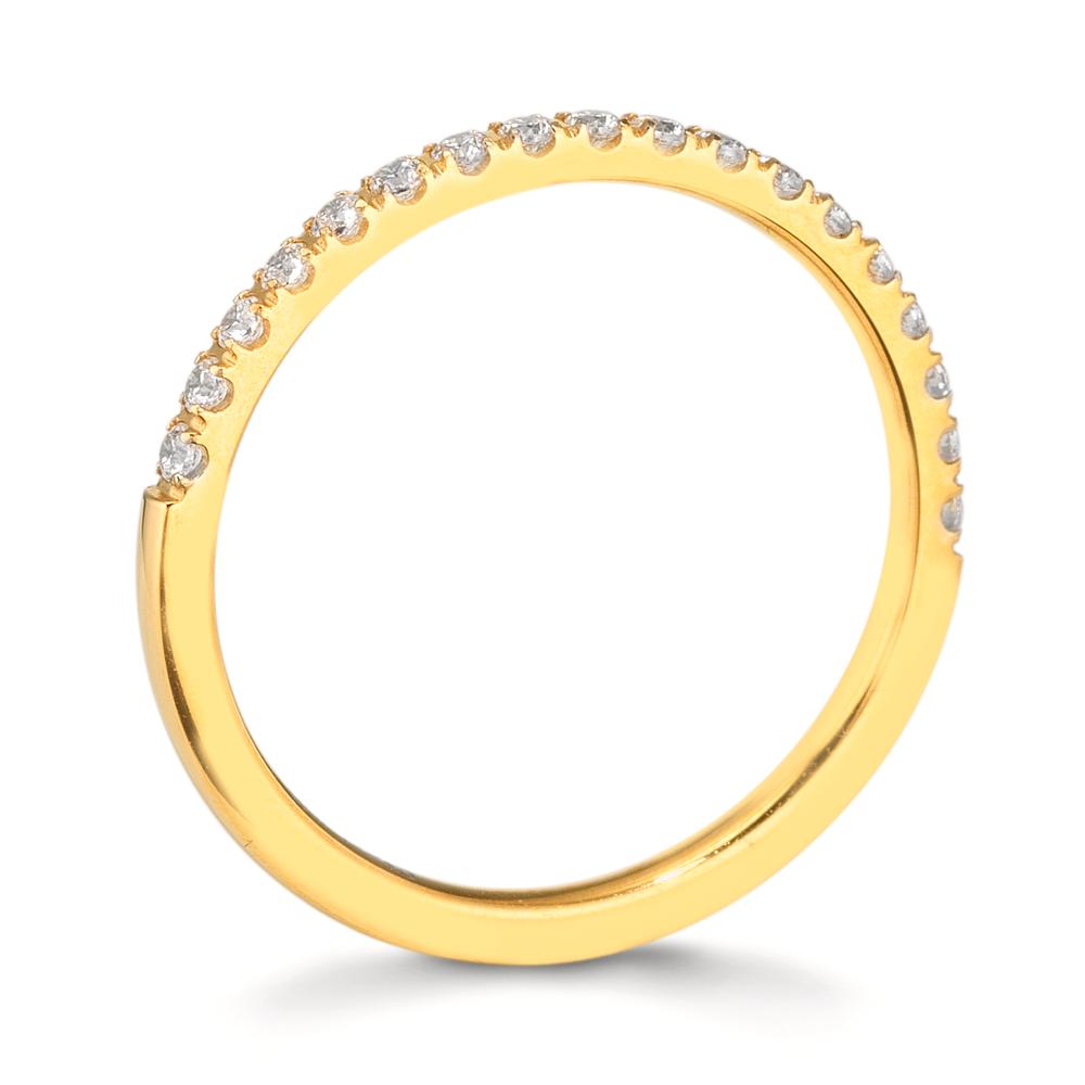 Memory ring Roestvrijstaal Zirkonia wit, 20 Steen Geel IP-gecoat