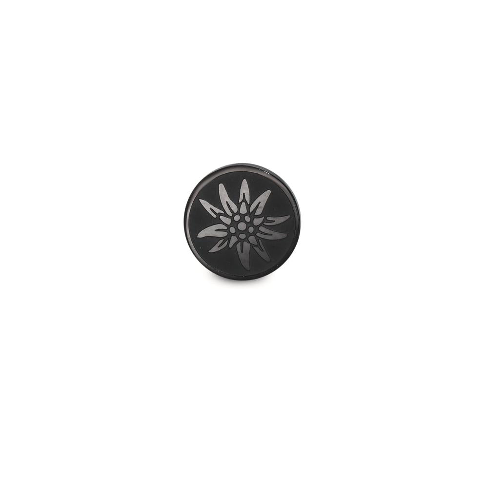 Oorknop 1 stuk Roestvrijstaal Zwart IP-gecoat Edelweiss Ø8 mm