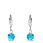 Oorbellen Anti-allergisch Kristal blauw, 2 Steen, 6 mm