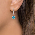 Oorbellen Anti-allergisch Kristal blauw, 2 Steen, 6 mm