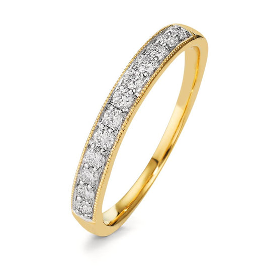 Memory ring 750/18K geel goud Diamant 0.25 ct, 12 Steen, w-pi3