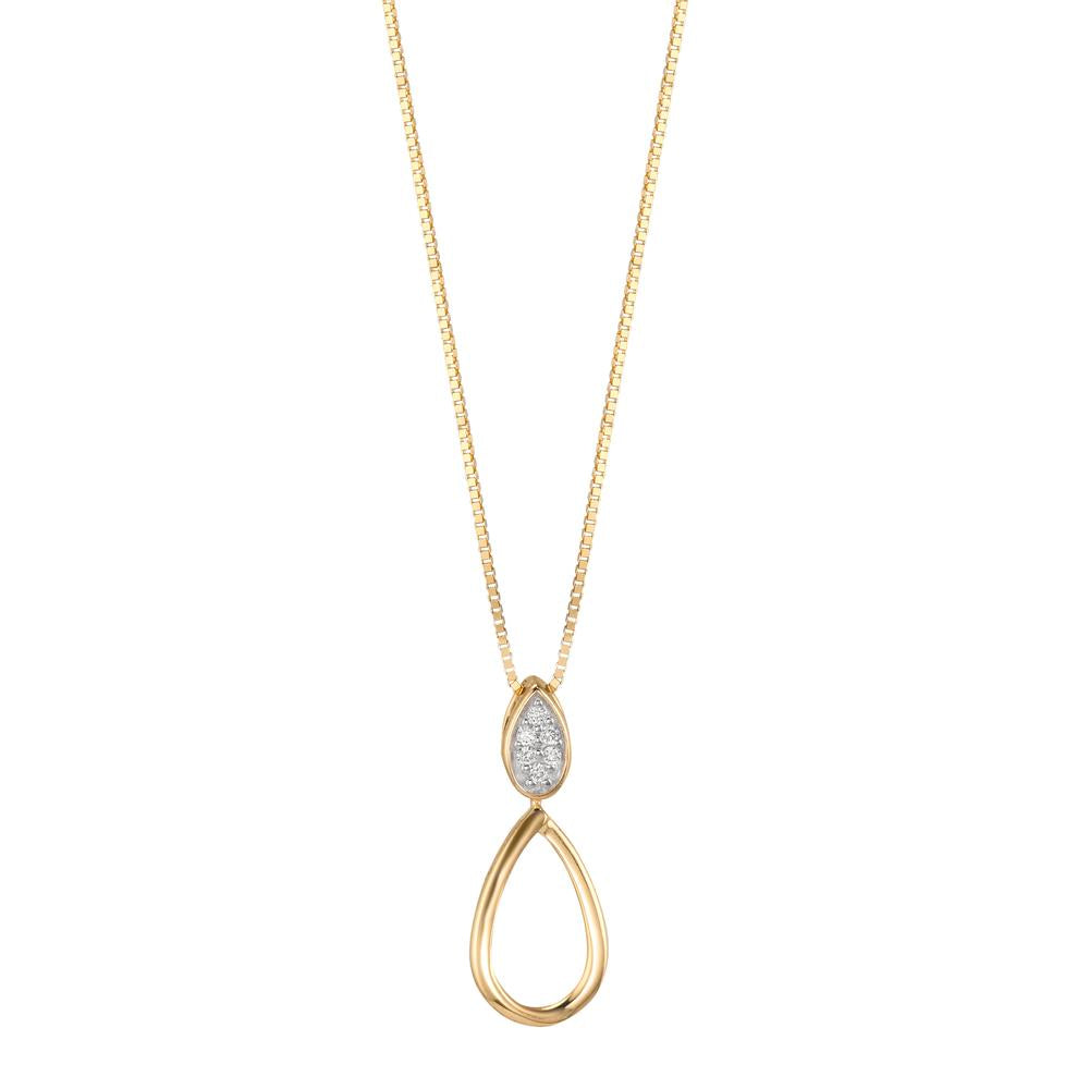 Hanger 750/18K geel goud Diamant 0.03 ct, 6 Steen, w-pi1