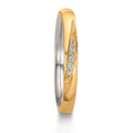 Partnerring 750/18K geel goud, 950 Platina Diamant 0.051 ct, 5 Steen, w-si
