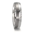 Partnerring Roestvrijstaal, Titanium Diamant 0.09 ct, 6 Steen, w-si