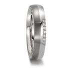 Partnerring Roestvrijstaal, Titanium Diamant 0.09 ct, 6 Steen, w-si
