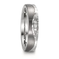 Partnerring Roestvrijstaal, Titanium Diamant 0.045 ct, 3 Steen, w-si