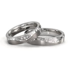 Partnerring Roestvrijstaal, Titanium Diamant 0.045 ct, 3 Steen, w-si