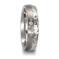 Partnerring Roestvrijstaal, Titanium Diamant 0.05 ct, 5 Steen, w-si