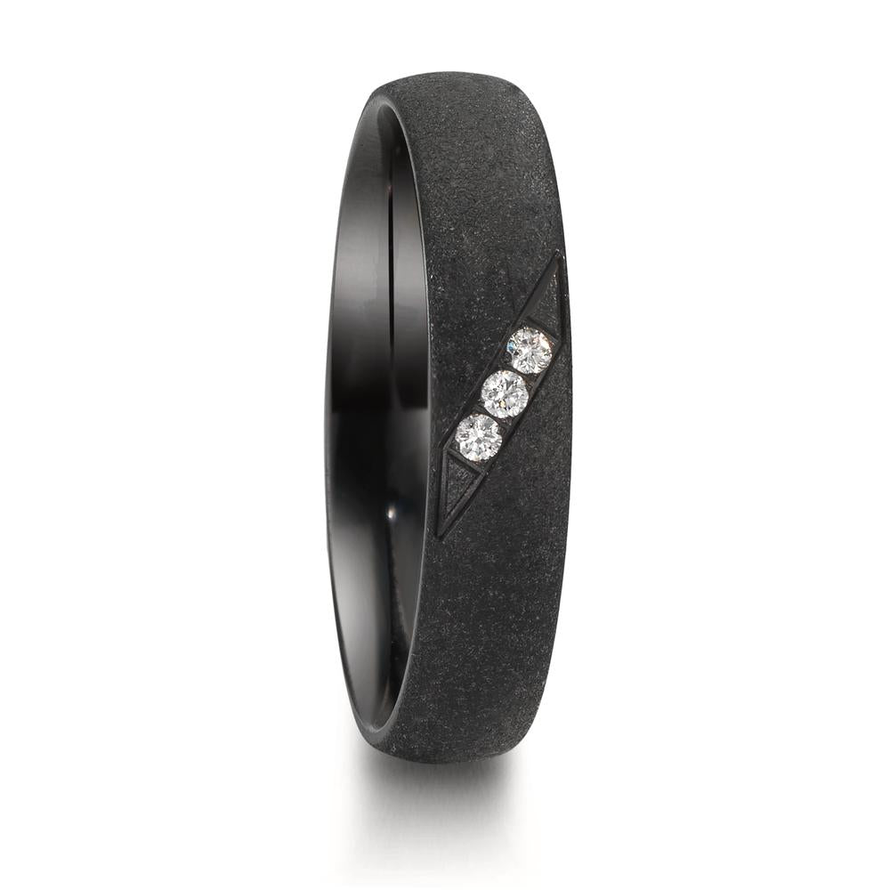 Partnerring Zirkonium Diamant 0.045 ct, 3 Steen, w-si