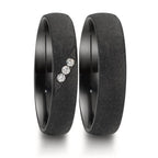Partnerring Zirkonium Diamant 0.045 ct, 3 Steen, w-si