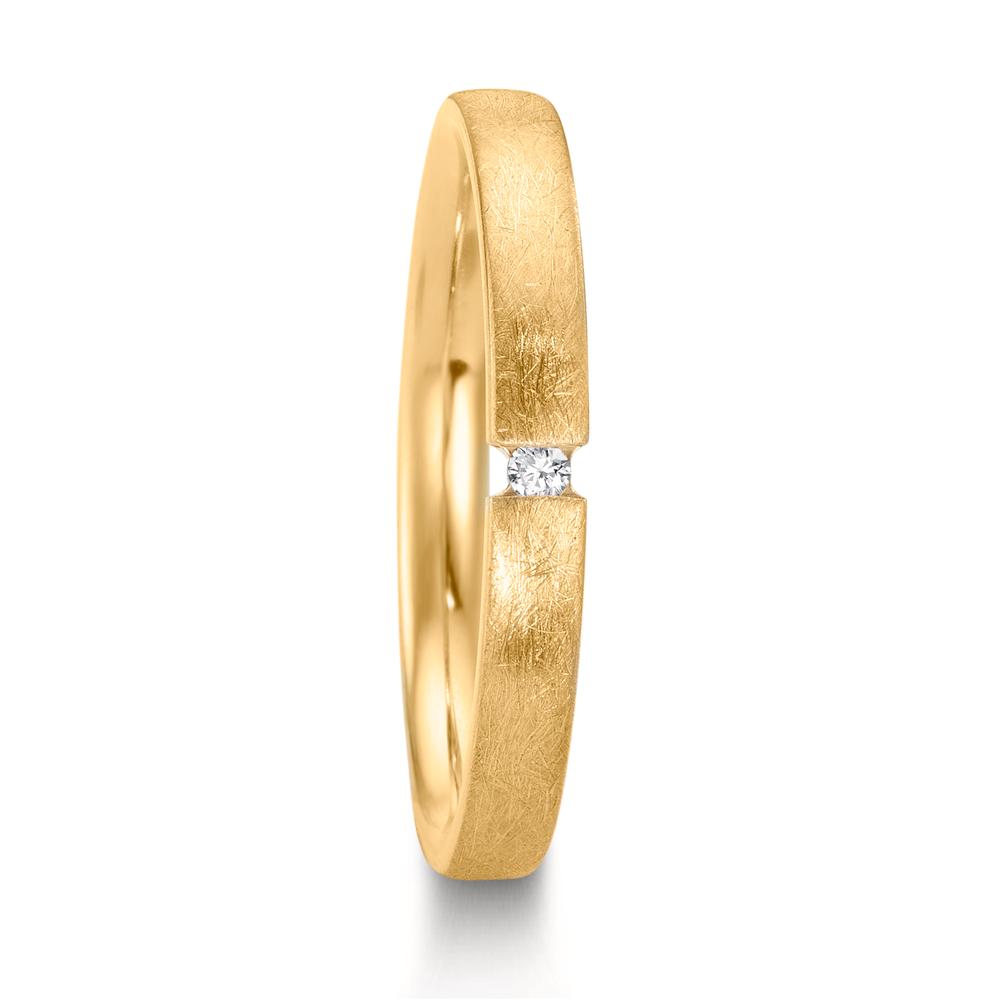 Partnerring 750/18K geel goud Diamant 0.015 ct, w-si