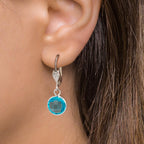 Oorbellen Anti-allergisch Zirkonia aquatisch, 2 Steen, 8 mm