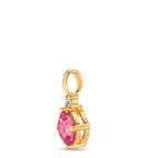 Hanger 750/18K geel goud Topaas roze, Topaas wit Ø6.5 mm