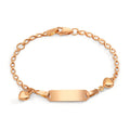 Graveer armband 750/18K rood goud Hart 12-14 cm