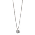 Collier Zilver Zirkonia 7 Steen Gerhodineerd Bloem 38 cm