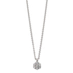 Collier Zilver Zirkonia 7 Steen Gerhodineerd Bloem 38 cm