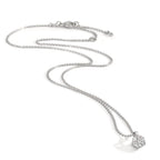 Collier Zilver Zirkonia 7 Steen Gerhodineerd Bloem 38 cm