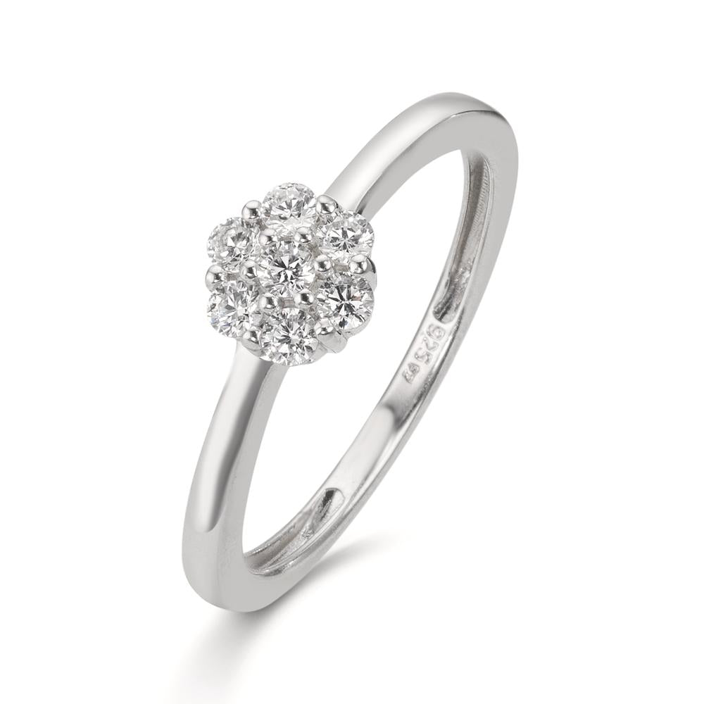 Ring Zilver Zirkonia 7 Steen Gerhodineerd