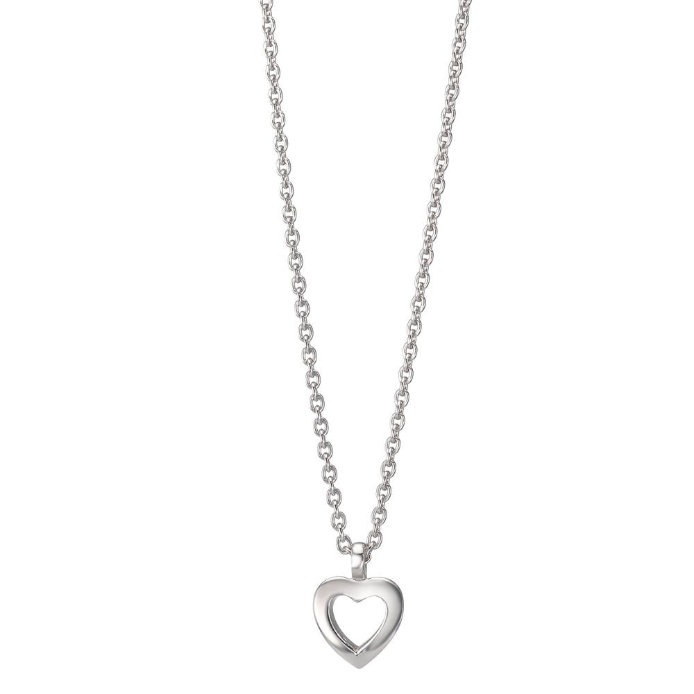 Collier Zilver Gerhodineerd Hart 38-42 cm