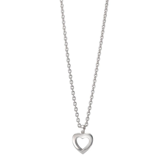Collier Zilver Gerhodineerd Hart 38-42 cm