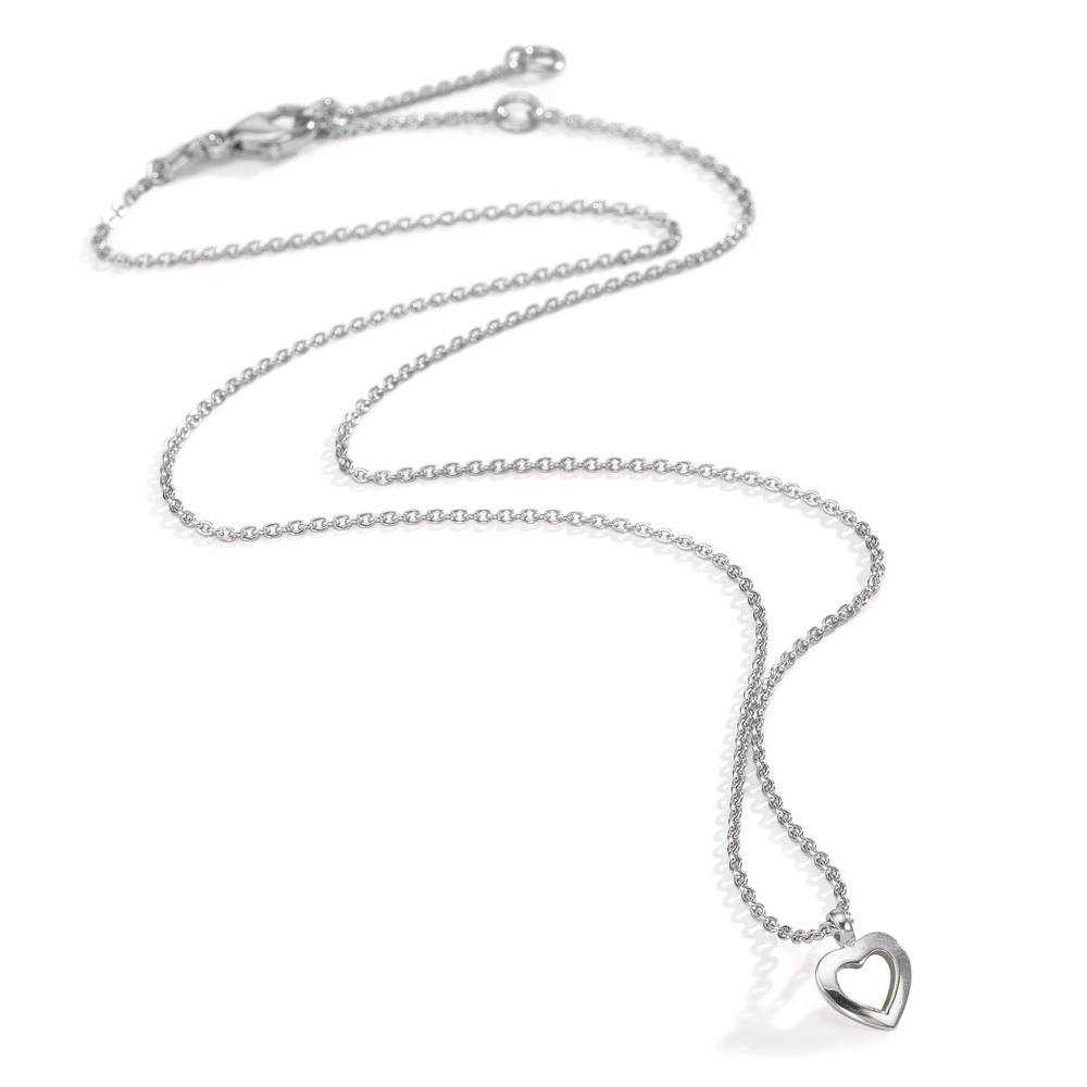 Collier Zilver Gerhodineerd Hart 38-42 cm