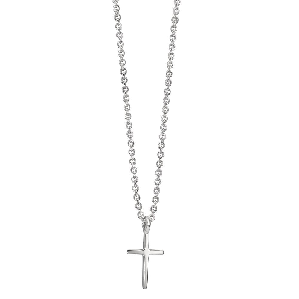 Collier Zilver Gerhodineerd Kruis 38-42 cm