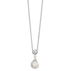 Collier Zilver Gerhodineerd zoetwater Parel 7.5-8 mm 38-42 cm
