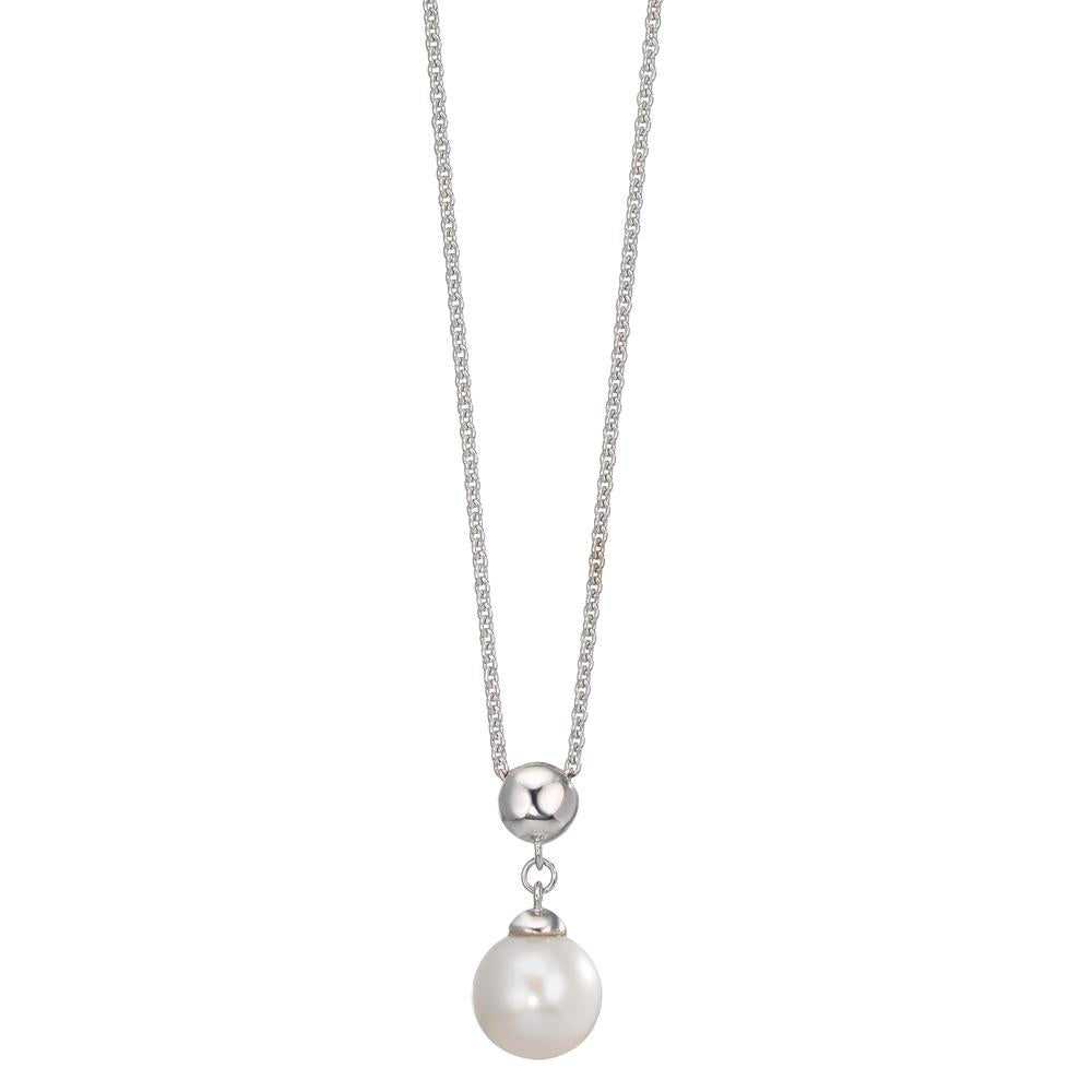 Collier Zilver Gerhodineerd zoetwater Parel 7.5-8 mm 38-42 cm