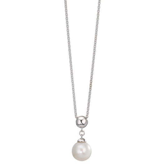 Collier Zilver Gerhodineerd zoetwater Parel 7.5-8 mm 38-42 cm