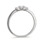 Ring Zilver Zirkonia 3 Steen Gerhodineerd
