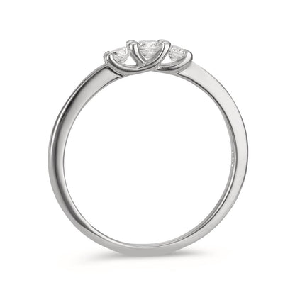 Ring Zilver Zirkonia 3 Steen Gerhodineerd