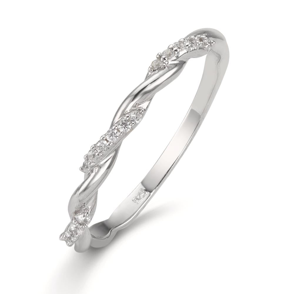 Aanschuifring Zilver Zirkonia 18 Steen Gerhodineerd