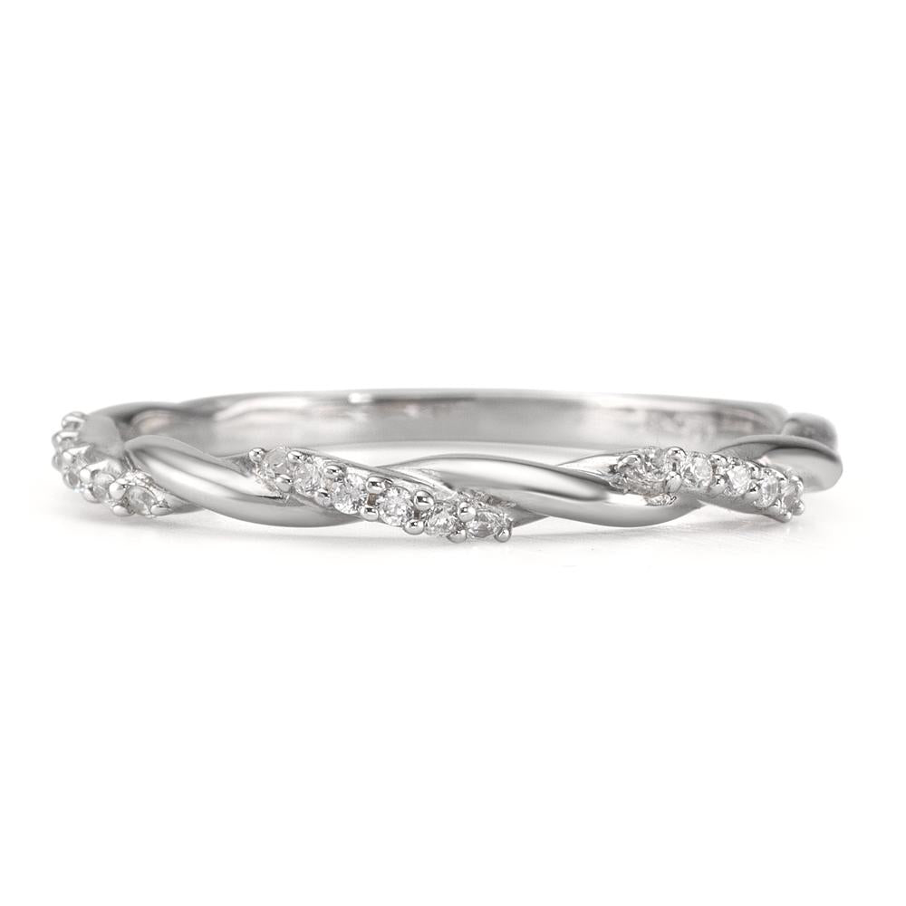 Aanschuifring Zilver Zirkonia 18 Steen Gerhodineerd