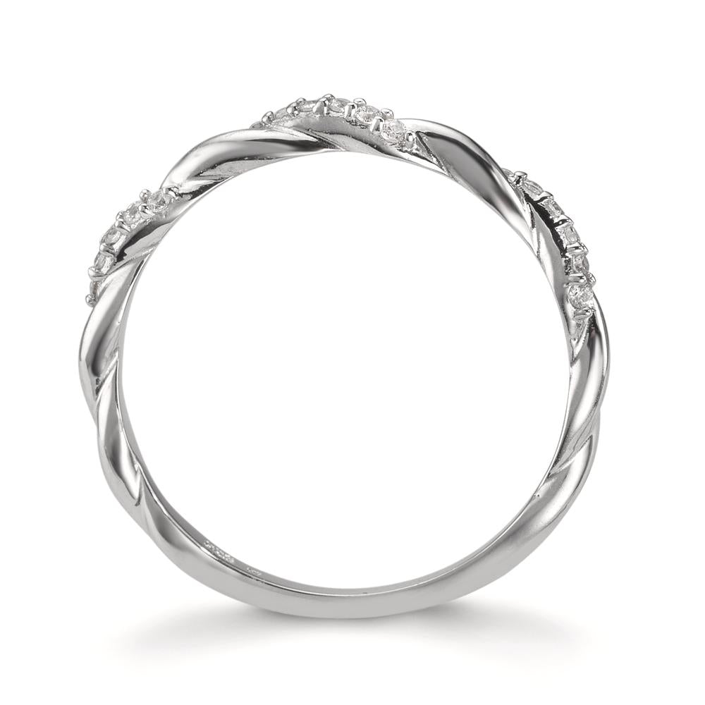 Aanschuifring Zilver Zirkonia 18 Steen Gerhodineerd