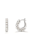 Scharnier oorringen creolen Zilver Gerhodineerd zoetwater Parel, 16 Parels, 2.5 mm