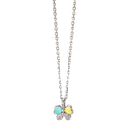 Collier met hanger Zilver Zirkonia 10 Steen Gerhodineerd Vlinder 36-38 cm