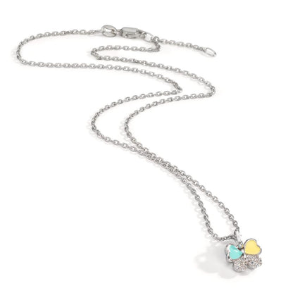Collier met hanger Zilver Zirkonia 10 Steen Gerhodineerd Vlinder 36-38 cm