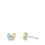 Oorknoppen Zilver Zirkonia 20 Steen Gerhodineerd Vlinder Ø6 mm
