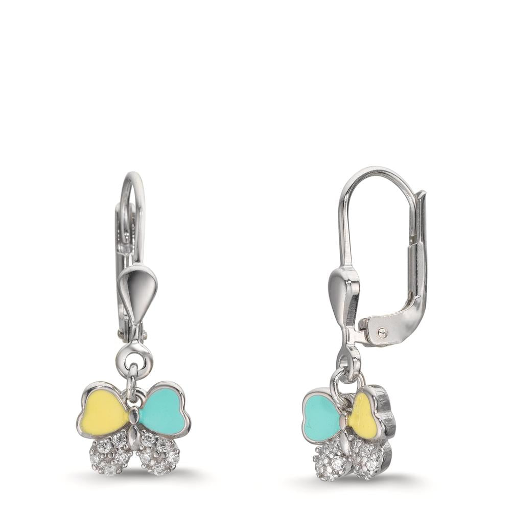 Oorbellen Zilver Zirkonia 20 Steen Gerhodineerd Vlinder